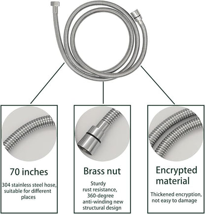 RV Outdoor Shower Head Kit with Garden Hose Fitting and Suction Cup - RV Outside Shower - Easily Installed and Removed On Outside of Camper(RV Shower Head Kit with on/off switch, chrome)