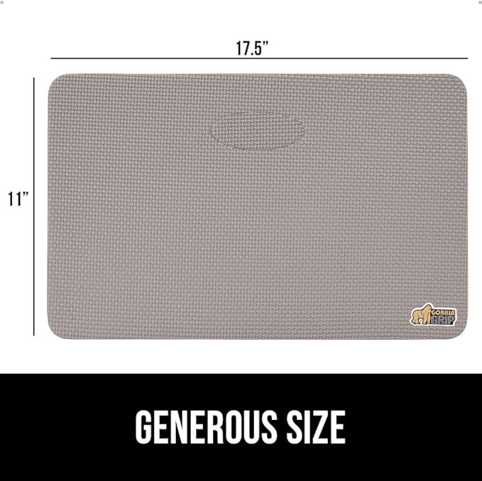 GORILLA GRIP Extra Thick Patent Pending Soft Foam Kneeling Pad, 2 PK, Supportive Large Cushion Knee Pads for Gardening, Baby Bath, Dirt and Water Resistant, Workout and Garden Supplies, 17.5x11, Gray