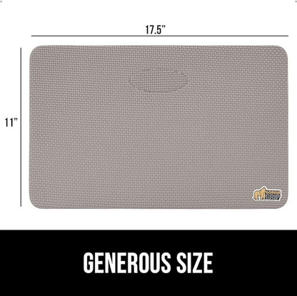 GORILLA GRIP Extra Thick Patent Pending Soft Foam Kneeling Pad, 2 PK, Supportive Large Cushion Knee Pads for Gardening, Baby Bath, Dirt and Water Resistant, Workout and Garden Supplies, 17.5x11, Gray