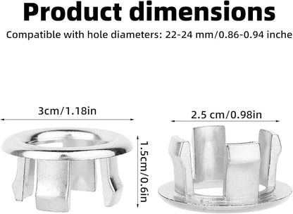 10 Pcs Sink Overflow Ring Cover, Chrome Bathroom Sink Overflow Trim Ring Cap Drain Hole Insert for Kitchen Bathroom Basin Vanity & Ceramic Sinks