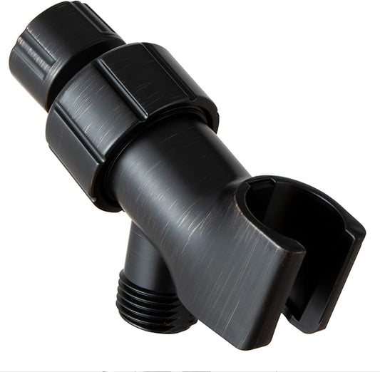 OFFO Shower Head Holder for Handheld Shower Head, Oil Rubbed Bronze Adjustable Shower Arm Mount for Connecting Shower Arm and Shower Hose, 1/2 in IPS Female Inlet and Male Outlet