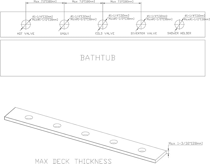 Waterfall Roman Tub Faucet Matte Black Deck Mount Bath Tub Filler with Hand Shower,High Flow,SUMERAIN