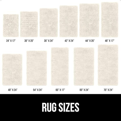 GORILLA GRIP Bath Rug Mat, Thick Soft Absorbent Chenille, Quick Dry Microfiber Mats, Rubber Backing Washable Shower Floor Rugs, Bathmat Runner, US Designed Bathroom Home Decor Accessories 24x17, Ivory