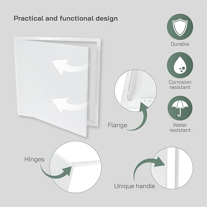 Vent Systems 20'' x 20'' Inch White Metal Access Panel - Easy Access Doors - Access Panel for Drywall, Wall, Electrical and Plumbing Service Door