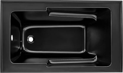 Voltaire 54 in. x 30 in. Acrylic Matte Black, Alcove, Integral, Left-Hand Drain, Apron Bathtub