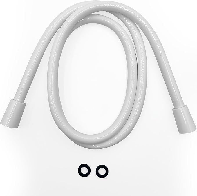 Replacement Shower Hose for RV Camper 6in Flexible & Kink-Free Heavy Duty PVC Lead-Free White