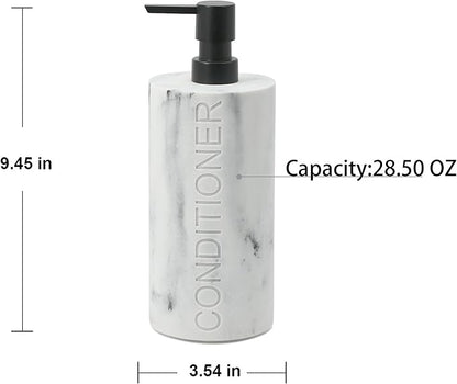 Conditioner Dispenser – Luxurious Refillable Pump Bottle with Embossed Text, Durable Construction for Bathroom and Kitchen