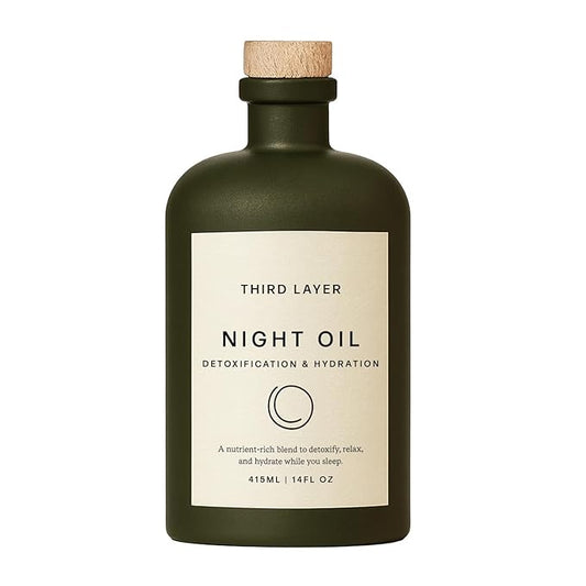 Night Oil – 100% Organic Cold-Pressed, Hexane-Free, Extra Virgin Castor Oil with Magnesium & Frankincense, Body Serum for Skin Hydration & Evening Self-Care (14 fl oz)