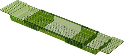 Bath Tray, Plastic Shower and Bath Shelf, Multifunctional Bathtub Bathroom Organizer for New Home, Mothers, Birthday Gifts (Green)