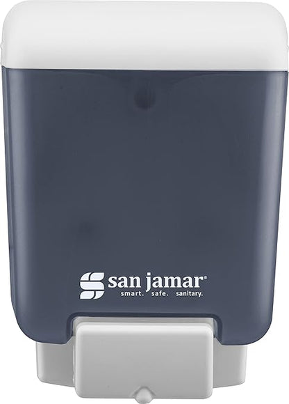 San Jamar Classic Soap Dispenser for Public Restrooms, Manual, Wall Mounted, Refillable, Plastic, 30 Ounce Capacity, Arctic Blue (Pack of 6)