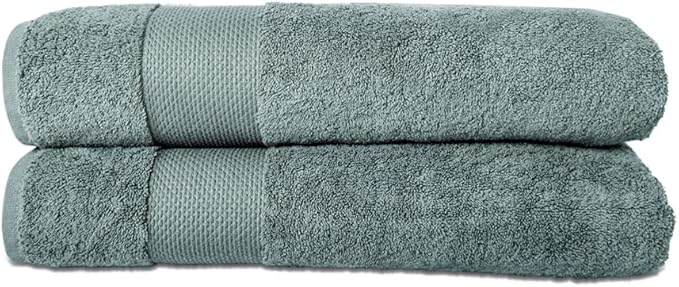 Hencely Bath Sheet Set of 2 - (35x64 Inches) - Luxury Extra Large Oversized Towels, 100% Cotton - Quick Dry, Highly Absorbent, Super Soft - Spa, Hotel, Bathroom - (Bath Sheets 2 Pack, Dark Green)