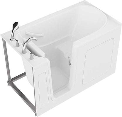 ANZZI Tubs Series Slip Resistant Textured Flooring Left Drain Quick Fill Walk-In Soaking Tub in White Finish 32 in. x 60 in. | AMZ3260LWS