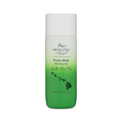 Absolutely Natural - 100% Pure Aloe Vera Cooling Gel - Lotion for Sunburn Relief & Rashes - Premium Sun Care with Vitamin E, Eucalyptus - 6 oz