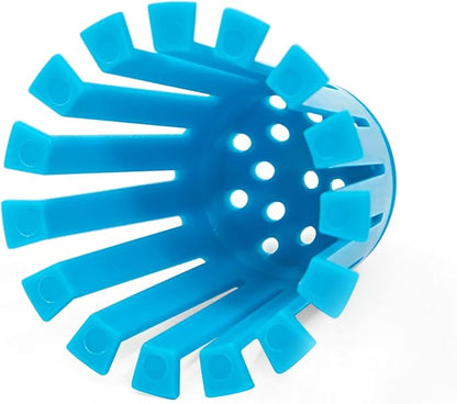 TubShroom Toss 21pk Disposable Bath Tub Drain Strainers - Hair Catcher Snare for Shower Bathtub to Prevent Clogged Drains, Traps Human and Pet Hair, One Year Supply (Blue)