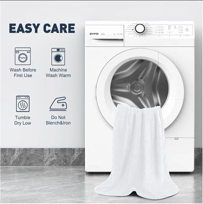 White Beautiful Comfortable Cotton Bath Towels, (54x27) 137.16 cm x 68.58 cm, White, Hair, Face. Body Design, Premium Bathroom Collection