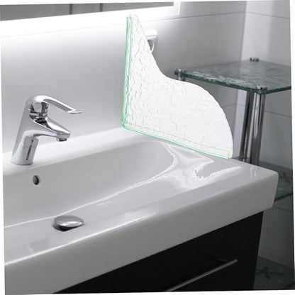 2pcs Kitchen Sink Splash Guard Elegant Acrylic -Splashing Barrier for Bathroom and Bathtub Wave Pattern