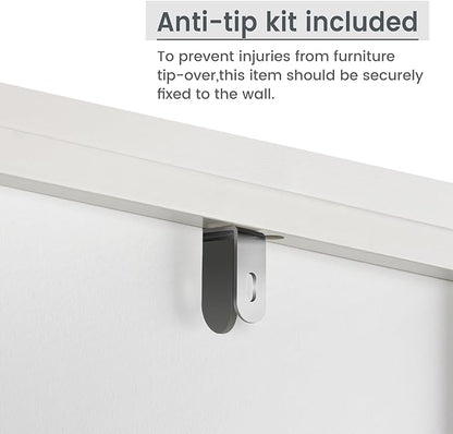 Over The Toilet Storage Cabinet, Above Toilet Bathroom Storage Cabinet with Double Doors and Soft Hinges Over Toilet Storage Shelf Over Toilet Bathroom Organizer (Cream White)