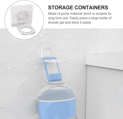 Garneck 2 Pcs Shower Gel Holders Wall-mounted Adhesive Storage Racks for Bathroom Kitchen Strong Sealing Shampoo and Shower Gel Bottle Organizers