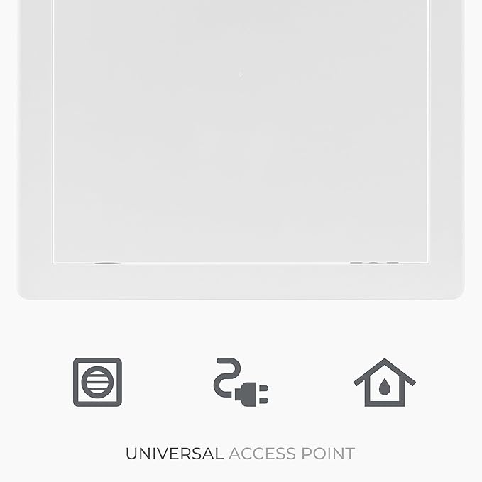 10x10 Inch White Access Panel – ABS Plastic Square Wall & Ceiling Access Door for Plumbing Electrical HVAC – Easy Install Indoor Panel for Drywall, Home Improvement and Maintenance