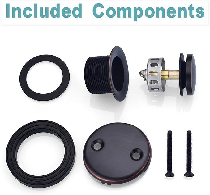 BESTILL Tip-Toe Bathtub Drain Bath Tub Trim Set Conversion Kit, Two Hole Style, Oil Rubbed Bronze