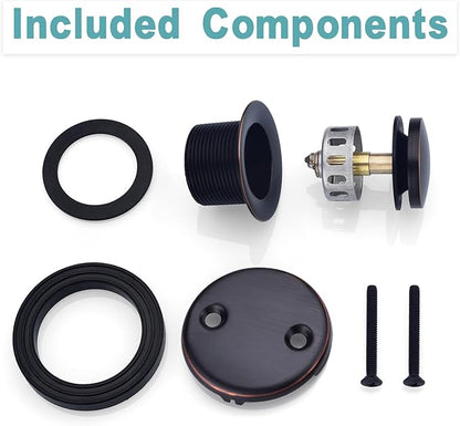 BESTILL Tip-Toe Bathtub Drain Bath Tub Trim Set Conversion Kit, Two Hole Style, Oil Rubbed Bronze