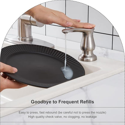 GAGALIFE Kitchen Sink Soap Dispenser Brushed Nickel, Under Sink Soap Dispenser with 40" Silicone Extension Tube Kit,Say Goodbye to Frequent Refills