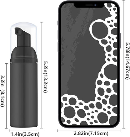 Iron BILL2 Oz Empty Foam Pump Bottle (12PCS) Travel Foaming Soap Dispenser for Hand Soap, Lash Shampoo Cleanser (Black Pump)