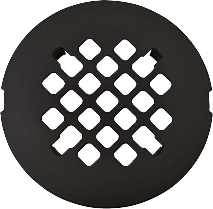 4 ¼” Oil Rubbed Bronze Snap-in Shower Drain Cover - Solid Brass Construction - 4.25" OD Shower Drain Strainer - Easy Install - Premium Round Shower Drain Cover - Bronze Replacement Grate