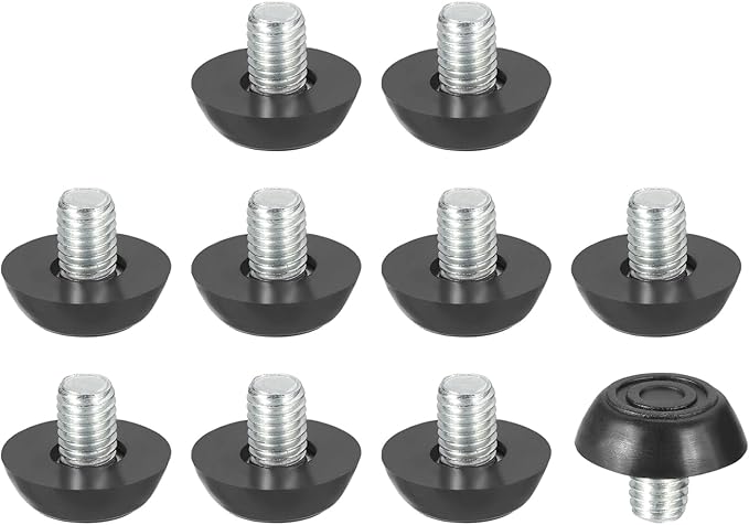 PATIKIL 10 Pcs M8 x 10mm Thread Adjustable Furniture Levelers, Furniture Feet Levelers Screw on Steel Screw in Threaded Leveling Feet Glides for Table Chair Cabinet Patio Legs