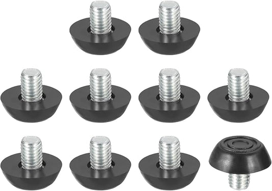 PATIKIL 10 Pcs M8 x 10mm Thread Adjustable Furniture Levelers, Furniture Feet Levelers Screw on Steel Screw in Threaded Leveling Feet Glides for Table Chair Cabinet Patio Legs