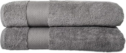 Hencely Bath Sheet Set of 2 - (35x64 Inches) - Luxury Extra Large Oversized Towels, 100% Cotton - Quick Dry, Highly Absorbent, Super Soft - Ideal for Spa, Hotel, Bathroom - (Bath Sheets 2 Pack, Gray)