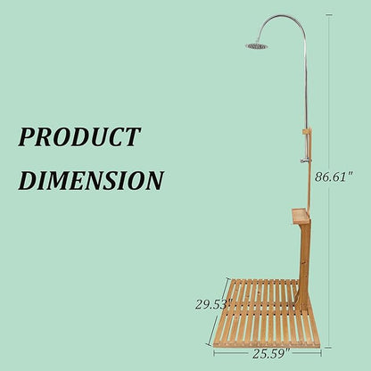 Outdoor Garden Pool Shower with Chassis Board for Outdoor Backyard Poolside Beach Pool Spa (Fir Wood)