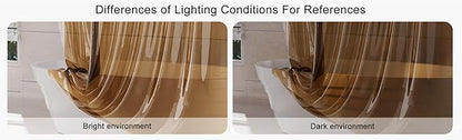 AmazerBath Shower Curtain Liner, EVA Clear Orange-Brown Heavy Duty Shower Curtain and Liner 2-in-1, 72x72 Luxury Plastic Weighted Bathroom Shower Liner, 12 Rustproof Grommets & 3 Heavyweight Stones
