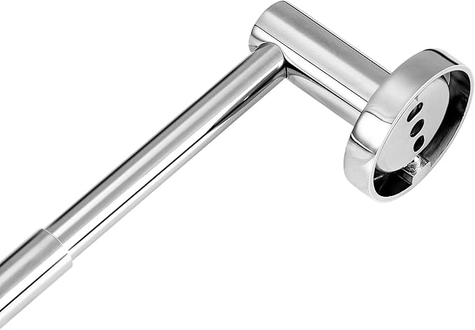 JiePai Adjustable 18 to 30 Inch Shower Towel Bar for Bathroom, Expandable SUS304 Stainless Steel Bath Towel Holder, Wall Mount with Screws Towel Bar Rod Hotel Style (Screw-in, Chrome)