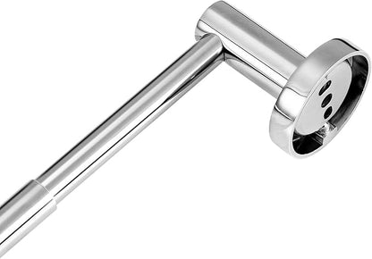 JiePai Adjustable 18 to 30 Inch Shower Towel Bar for Bathroom, Expandable SUS304 Stainless Steel Bath Towel Holder, Wall Mount with Screws Towel Bar Rod Hotel Style (Screw-in, Chrome)