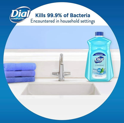 Dial Antibacterial Defense Liquid Hand Soap + Aloe, Spring Water Scent, 52 Fl Oz Hand Soap Refill (Pack of 3), Dermatologist-Tested, Gentle Formula