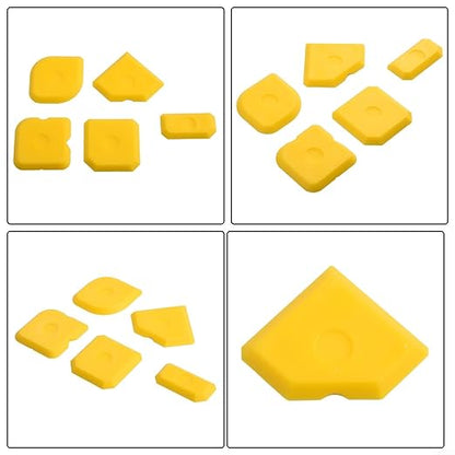 5pcs Portable Yellow Silicone Caulking Kit Multi Edge Sealant Applicator Tool Smoother Mastic Tool for Kitchens Bathrooms