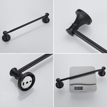 BESy Adjustable 16 to 26 Inch Bath Towel Bar Rack for Bathroom Towel Holder, Wall Mounted Towel Bar Rod Hanger Bathroom Hardware Accessories Hotel Style, Stainless Steel, Matte Black
