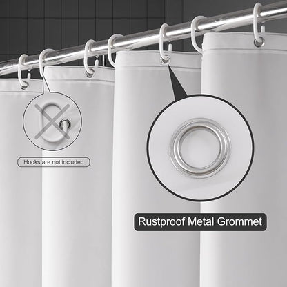 UFRIDAY 60 Shower Curtain Liner Frosted,60x72 inches Shower Curtain with 3 Big Weighted Magnets Heavy Duty PEVA 10 Grommet Holes Waterproof Shower Liner