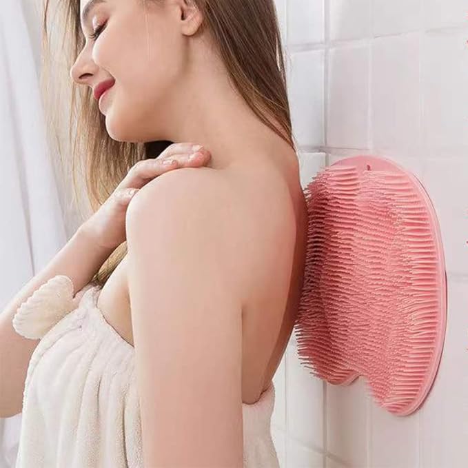 Shower Foot Scrubber Mat with Non-Slip Suction Cups, Foot Back Cleaning Pad Back Washer Exfoliating Bath Wash Pad, Wall Mounted Slip Suction Cups for Use in Cleaner Men and Women (Green)