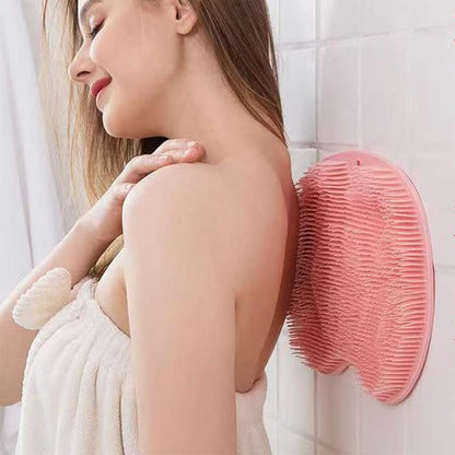 Shower Foot Scrubber Mat with Non-Slip Suction Cups, Foot Back Cleaning Pad Back Washer Exfoliating Bath Wash Pad, Wall Mounted Slip Suction Cups for Use in Cleaner Men and Women (Grey)