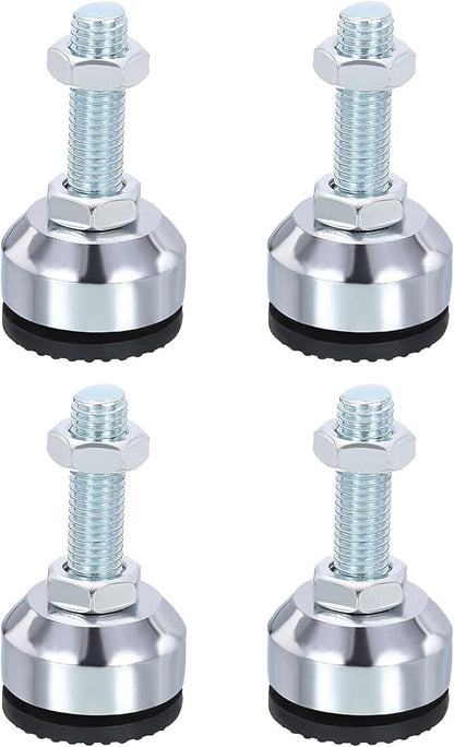 PATIKIL Furniture Leveling Feet 2.8" Dia Base M12 Thread, 4 Pcs Carbon Steel Adjustable Threaded Furniture Levelers Screw on Leg Leveler with Pads for Desk Chair Cabinet, Black