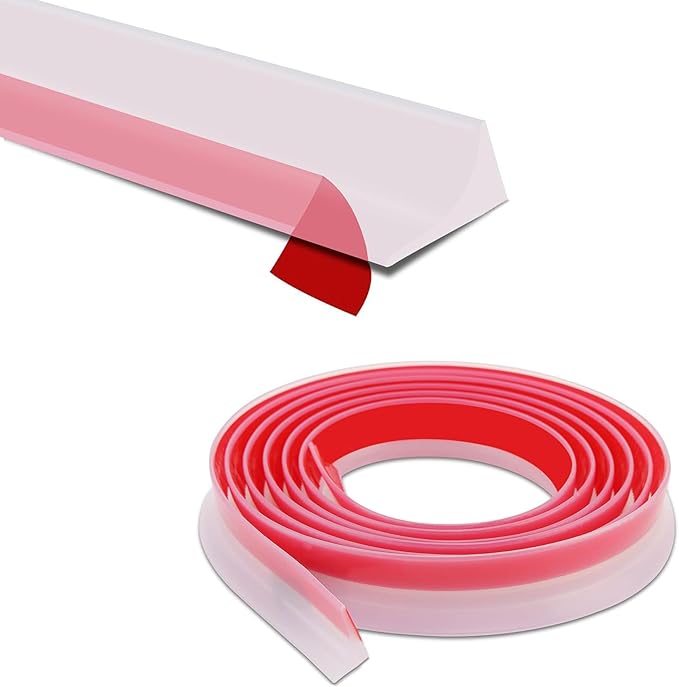 Shower Threshold Water Dam,Walk in Shower Water Guard, Shower Dam Water Barrier Bathroom Sink Splash for Dry And Wet Separation Caulk Seal Strip Edge Trim (78Inch, Transparent)