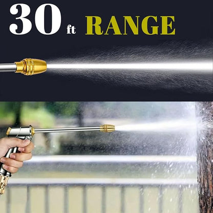 Lengthened Garden Hose Nozzle Heavy Duty High Pressure Water Sprayer for Garden Spray Patio Outdoor Washer Pet Shower Car Wash attachment (Lengthened)