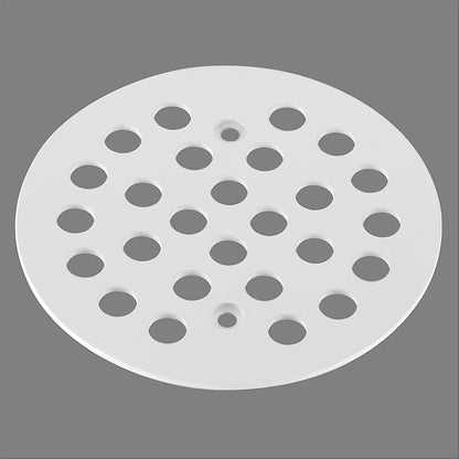 4-1/4Inch Screw-in Shower Drain Cover Replacement Floor Strainer(White)