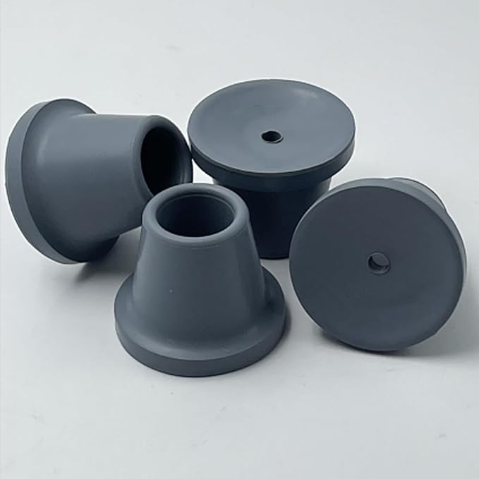 Replacement 7/8" Rubber Feet for Shower Chair, Rubber Feet for Chairs, Chair Leg Caps, feet for Shower/Transfer Chair, Stainless Steel Insert Reinforced, Fits 7/8" Tubing