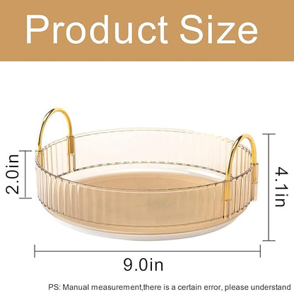 360° Rotating Makeup Organizer, Bathroom Make Up Spinning Holder Rack, Large Capacity Cosmetics Storage Vanity Shelf Countertop, Fits Cosmetics, Perfume, Skincare, Lipsticks(1 Tier, Yellow)