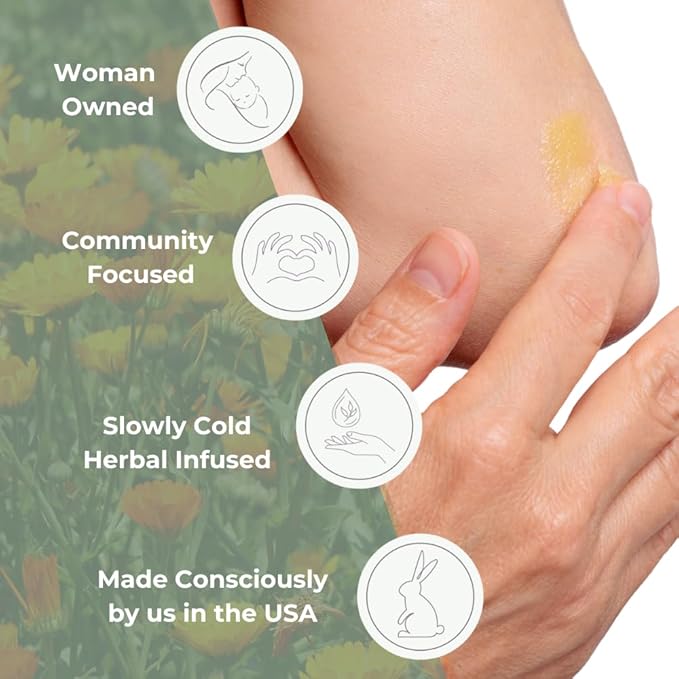 Ora's amazing Herbal, Newborn Salve, Diaper Rash Cream, Calendula Baby Balm, EWG Verified Baby Ointment, Acne Eczema, Butt Cream, Infant Massage, Natural Paraben Free, Good for Sensitive Skin 1 & 4 oz
