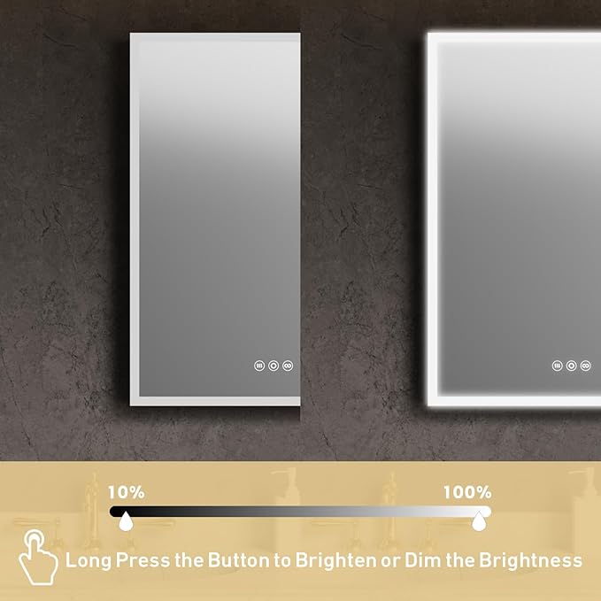 Recessed Medicine Cabinets for Bathroom with Mirror, Only Recessed Medicine Cabinet with Defogger, Dimmer, Outlets & USB, Three Doors, 20"x 26"