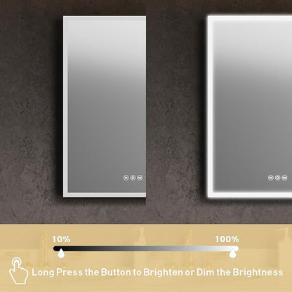 Recessed Medicine Cabinets for Bathroom with Mirror, Only Recessed Medicine Cabinet with Defogger, Dimmer, Outlets & USB, Three Doors, 20"x 26"